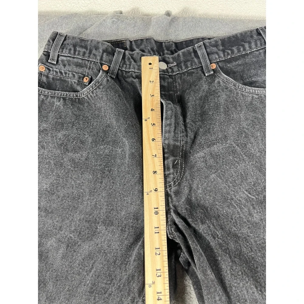 Levis 505 Red Tab Jeans Faded Black Denim Regular Fit Straight Leg Mens 36x32